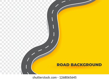 Winding Road Background.Curved road way template.