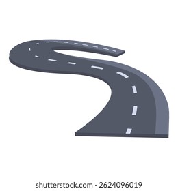 Winding road is creating an s shape through the countryside