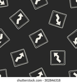 Winding Road doodle seamless pattern background