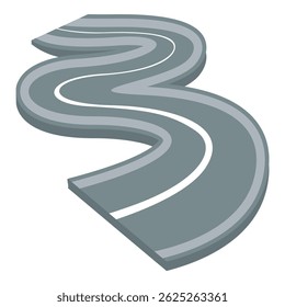Winding road is going forward representing concept of journey, travel and future path