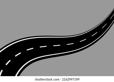 Winding road gray background. Top view. Vector illustration. Stock image.