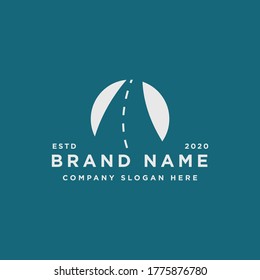 winding road highway logo design illustration