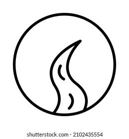 winding road icon to mountains and sun. for logo outdoor. adventure logo. outdoor logo. simple logo adventure