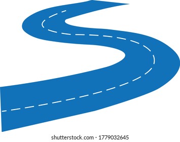 Winding road icon vector illustration