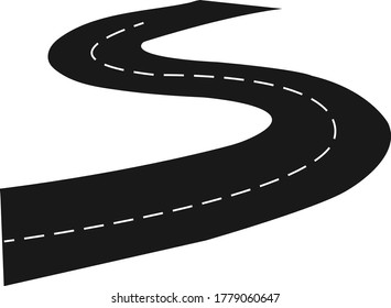 Winding road icon vector illustration