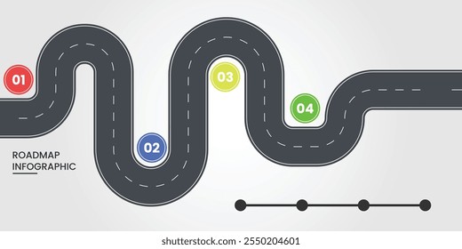 Winding Road infográfico em um fundo branco. Ilustração vetorial