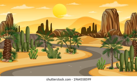 Winding road into the desert