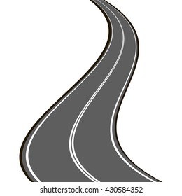 carretera asfaltada curva vectorial