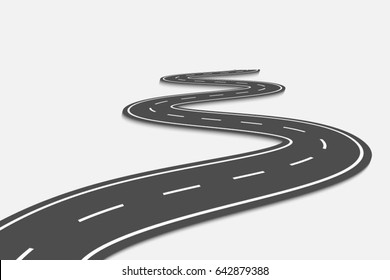 Winding Road Isolated Transparent Special Effect. Road way location infographic template