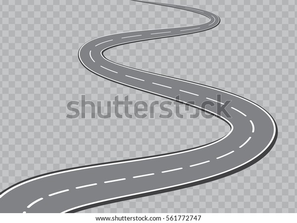 Winding Road Isolated Transparent Special Effect Stock Vector (Royalty ...