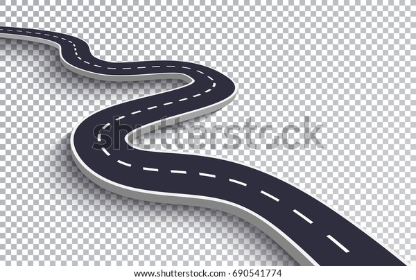 Winding Road Isolated Transparent Special Effect Stock Vector (Royalty ...