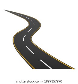 Winding Road Journey Traffic Curved Highway Stock Vector (Royalty Free ...