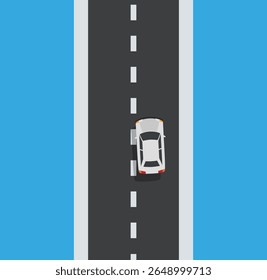 Winding road. Journey traffic curved highway. Road to horizon in perspective. Winding asphalt empty line isolated vector concept.