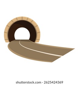 Winding road is leading to tunnel entrance with copy space