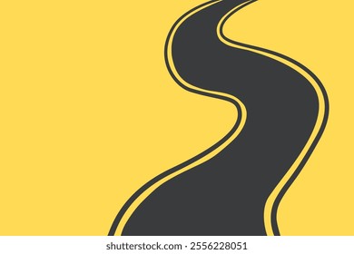 Winding road line. Curve street way.