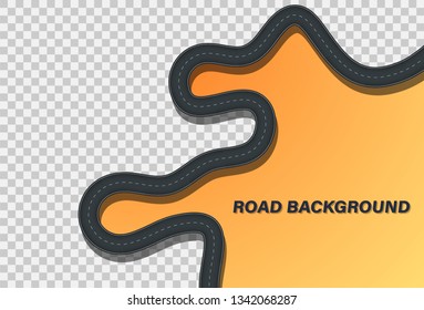 Winding Road on a Background. curved road with markings. Road way location