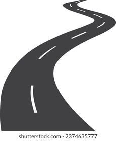 Winding road on an isolated white background. Road location infographic templates.