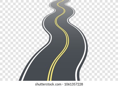 Winding road on transparent background. Part for your design