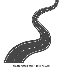 Winding road on white background.