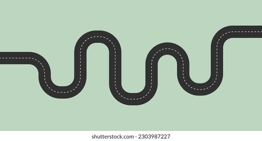 Winding road on white background. Vector illustration graphic design svg