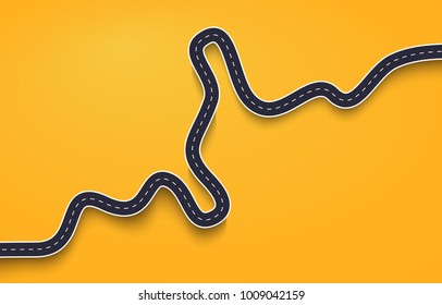 
Winding Road on a White Isolated Background. Travel and Journey route creative banner. Vector EPS 10