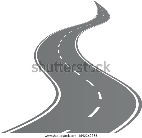 Winding Road On White Isolated Background Stock Vector (Royalty Free ...