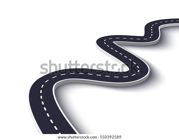 Winding Road On White Isolated Background Stock Vector (Royalty Free ...