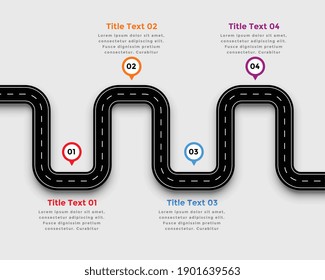 Winding Road Pathway Infographic Template Design