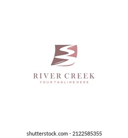 Winding road river creek logo design vector illustration, suitable for your design need, logo, illustration, animation, etc.

