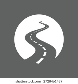 A winding road shaped like a question mark representing uncertainty and choice in travel