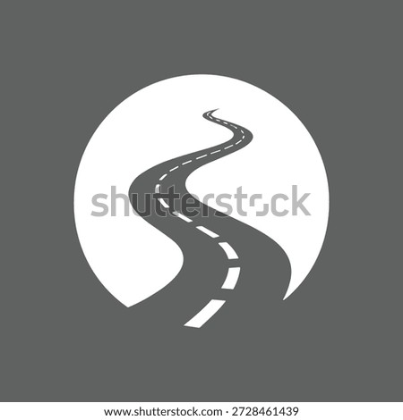 A winding road shaped like a question mark representing uncertainty and choice in travel