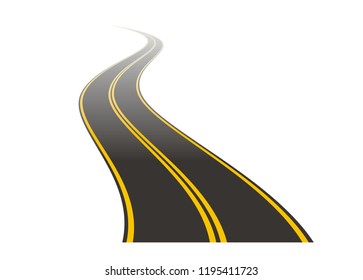 Winding Road Simple Illustration Perspective View Stock Vector (Royalty ...