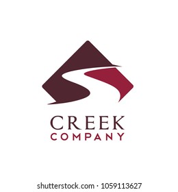 Winding Road Street River Creek logo design inspiration