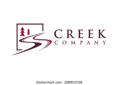 Winding Road Street River Creek logo design inspiration