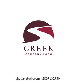 Winding Road Street River Creek logo design inspiration