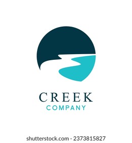 Winding Road Street River Creek logo design inspiration