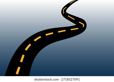 Winding Road to Success Konzept Vektorgrafik.