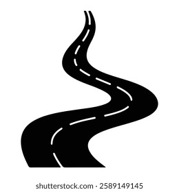 Winding Road Symbolizing Perseverance, Life Journey, and Overcoming Challenges