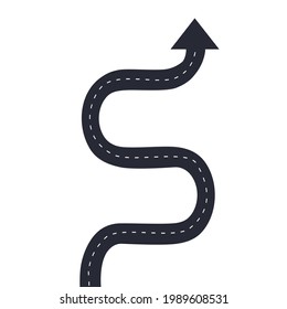winding road. road template. Highway or roadway. Vector illustration