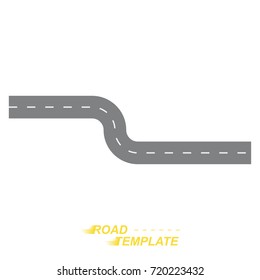 A winding road template on a white background. Flat vector illustration EPS 10