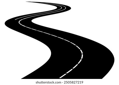 Arte de línea de Vector de línea de tiempo de camino sinuoso sobre fondo blanco Ilustración vectorial, icono de logotipo, Clipart