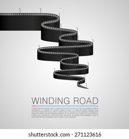 Winding road to the top. Vector Illustration