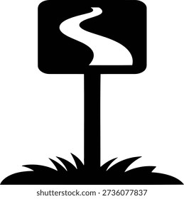 Winding road traffic sing for safety