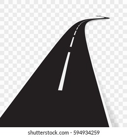 Winding Road With Transparent Shadow Template. EPS10 Vector