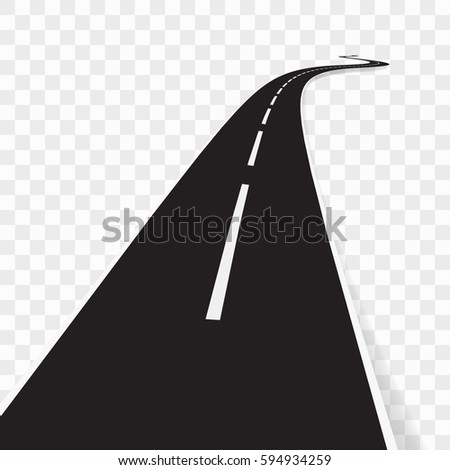 Winding Road With Transparent Shadow Template. EPS10 Vector