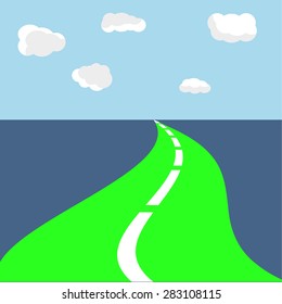 Winding road. Vector element of graphic design