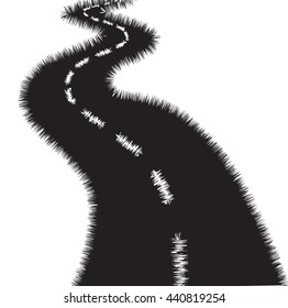 Winding road, vector illustration