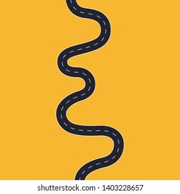 Winding road vector illustration isolated. Transportation concept design