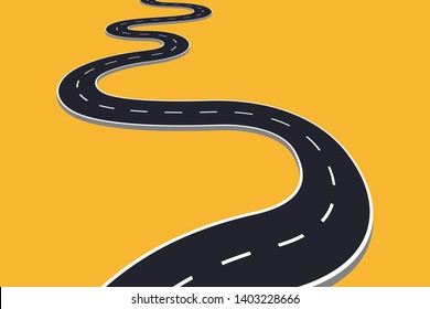 Winding road vector illustration isolated. Transportation concept design