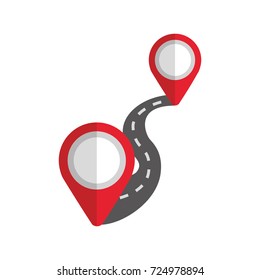 winding road way location pin pointers navigation concept